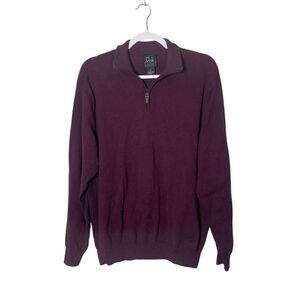 Joseph A Bank Traveler 100% Pima Cotton Quarter Zip Sweater Men's Size XL